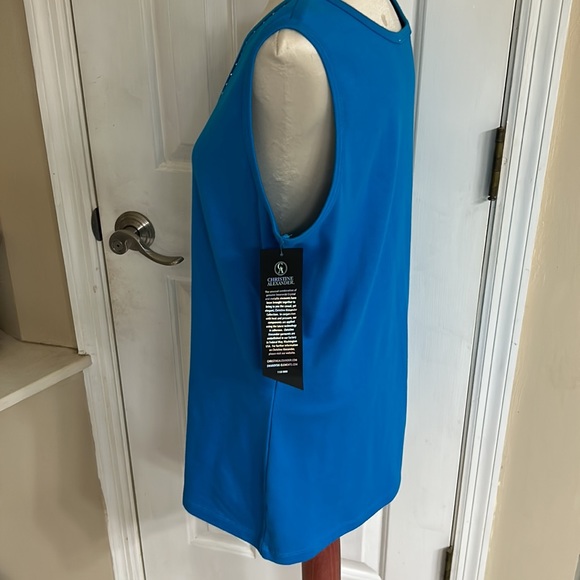 NWT Christine Alexander blue tank top Sz Large - Picture 2 of 5